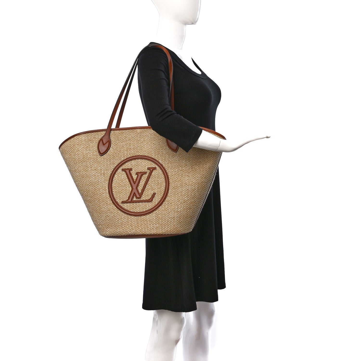 Louis Vuitton Raffia Saint Jacques Tote Caramel 2 of 9