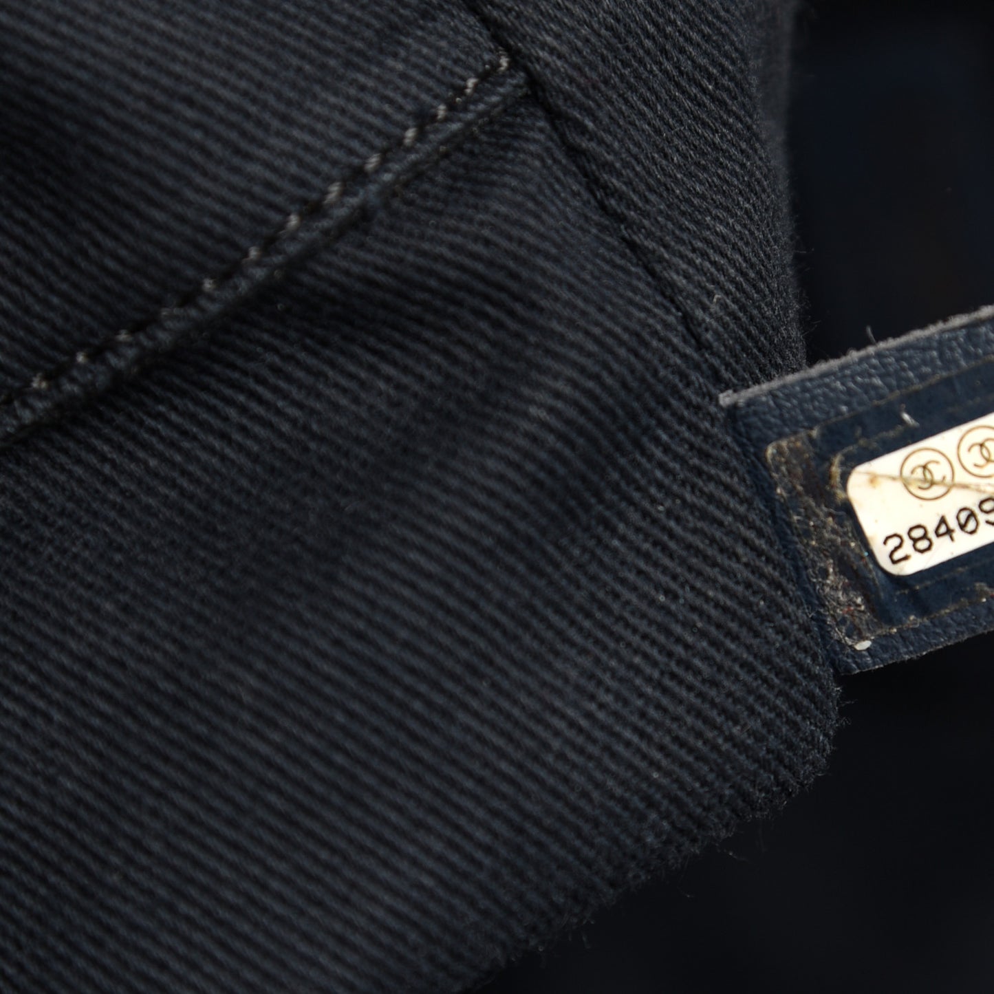 Lurex Canvas Medium Deauville Tote Navy Blue Gold