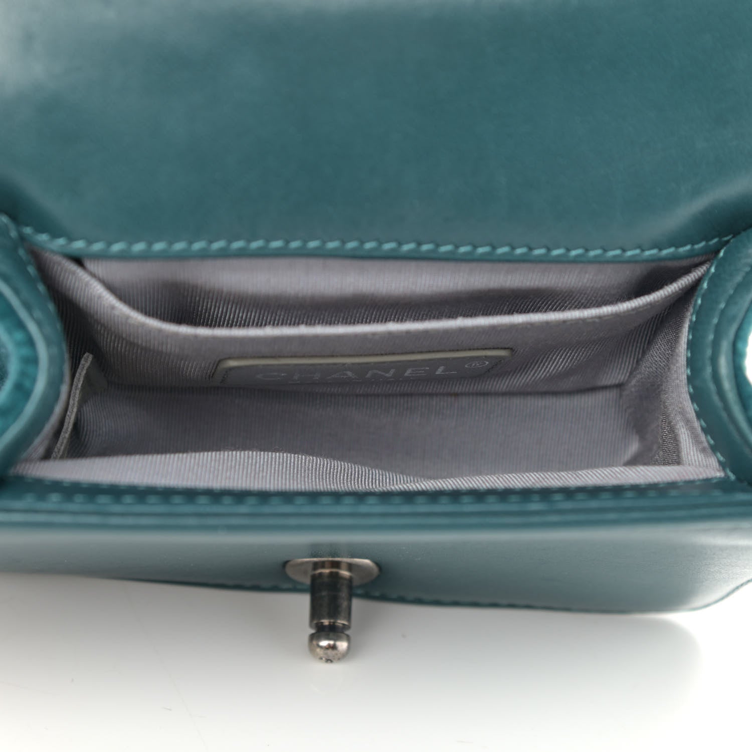 Chanel Velvet Quilted Mini Boy Flap Turquoise 5 of 13