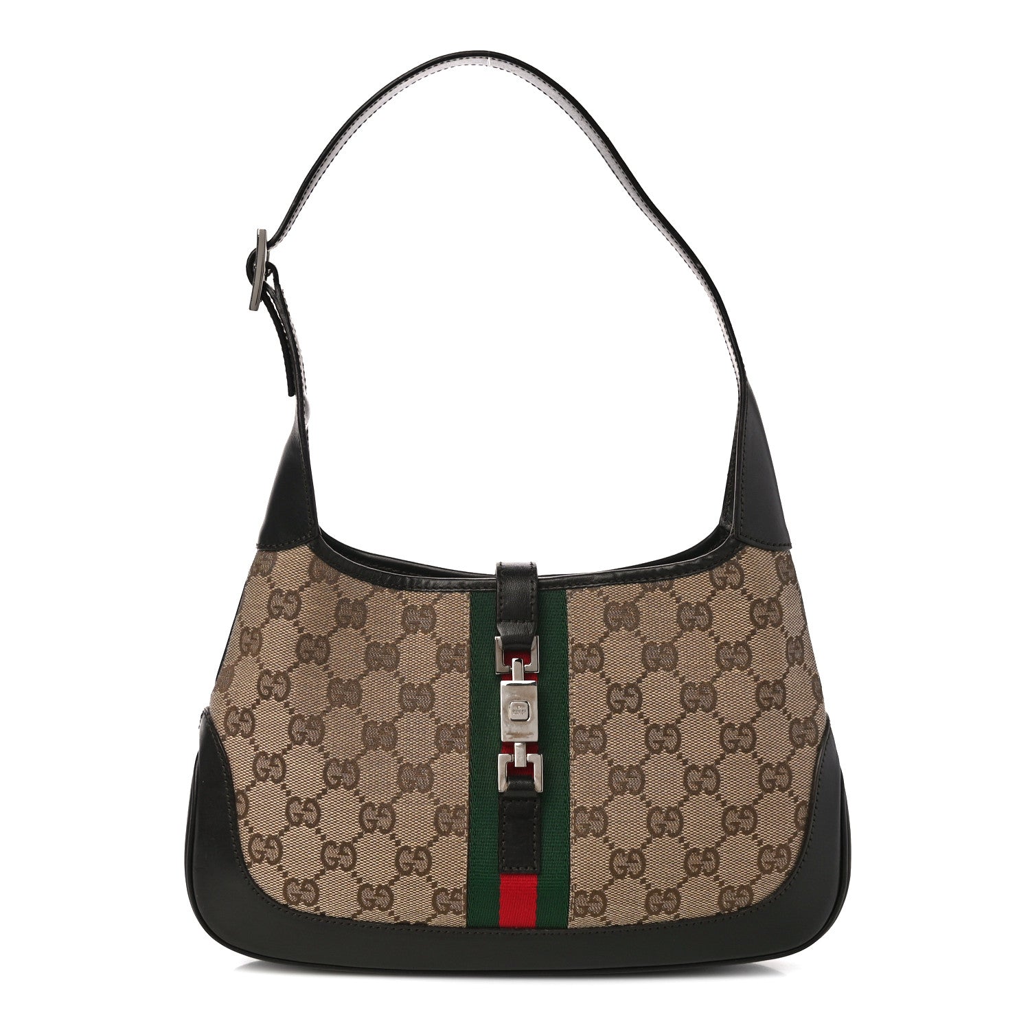 Gucci Monogram Web Small Jackie O Hobo Dark Brown 1 of 11