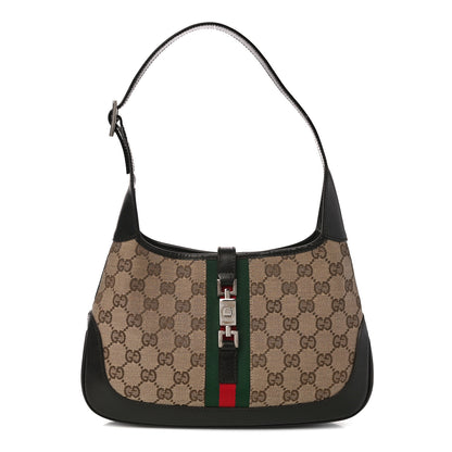 Gucci Monogram Web Small Jackie O Hobo Dark Brown 1 of 11