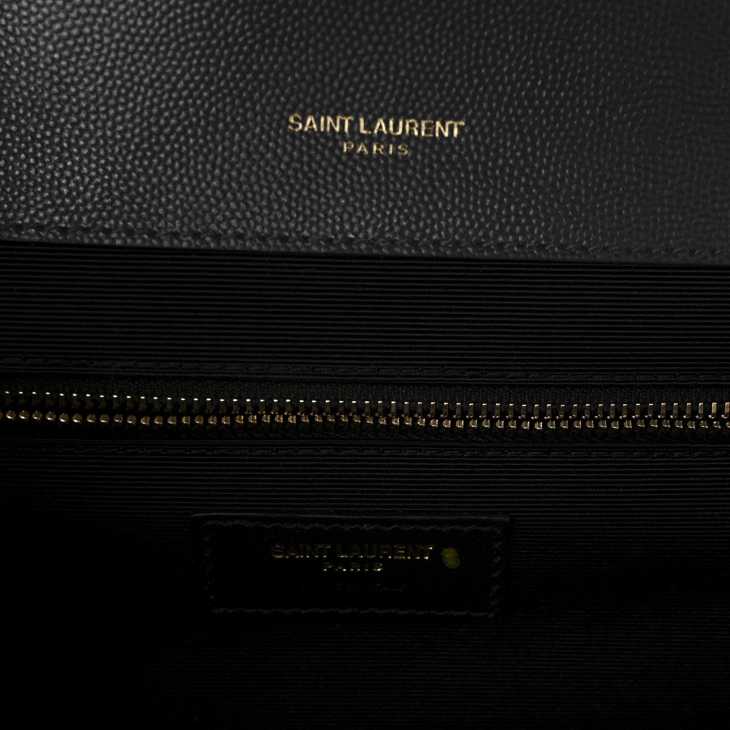 Saint Laurent Grain De Poudre Textured Mixed Matelasse Large Triquilt Monogram Satchel Dark Smog 6 of 9