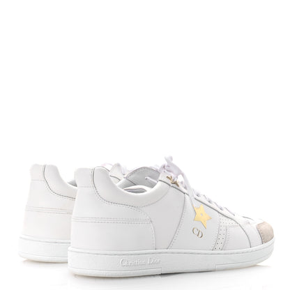 Christian Dior Calfskin Suede Dior Star Low Top Sneakers 37.5 White Gold 5 of 10