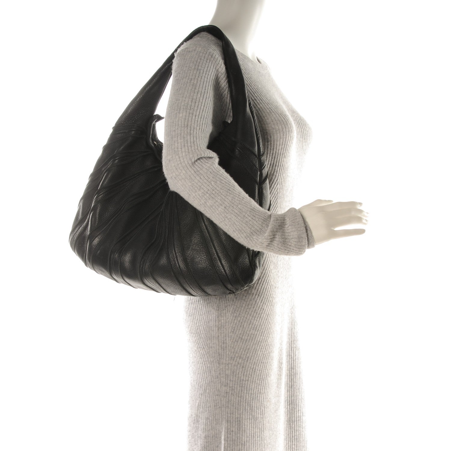 Bottega Veneta Cervo Patchwork Hobo Nero Black 2 of 7