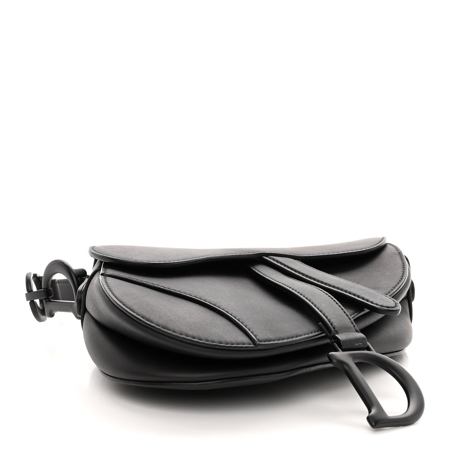 Ultra Matte Calfskin Mini Saddle Bag Black