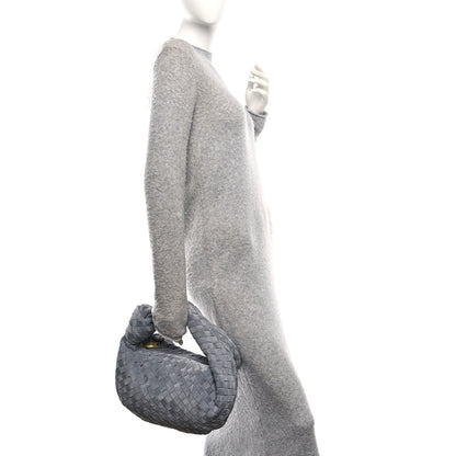 Bottega Veneta Suede Calfskin Intrecciato Teen Jodie Hobo Thunder 2 of 9