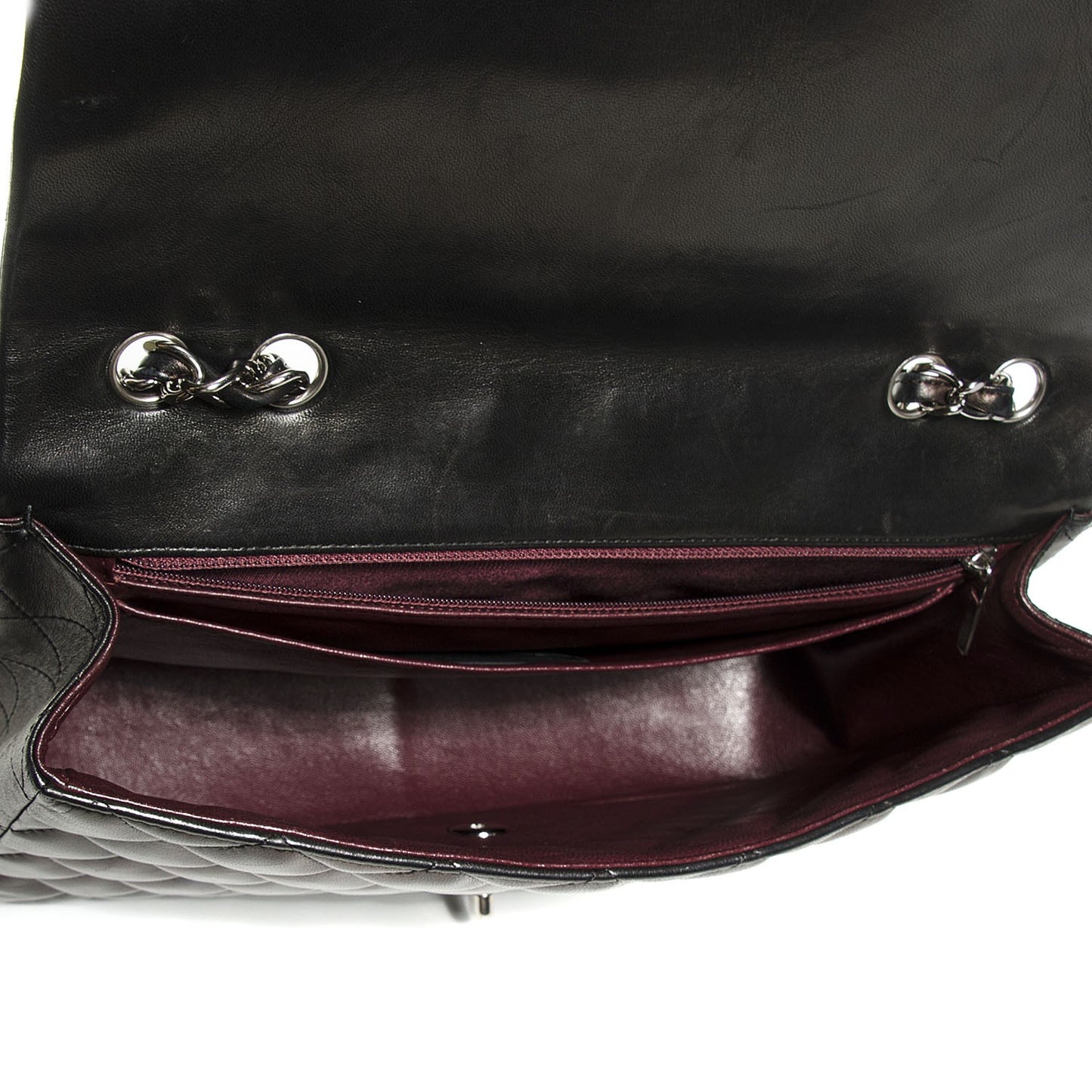 Lambskin Quilted Jumbo Single Flap Black