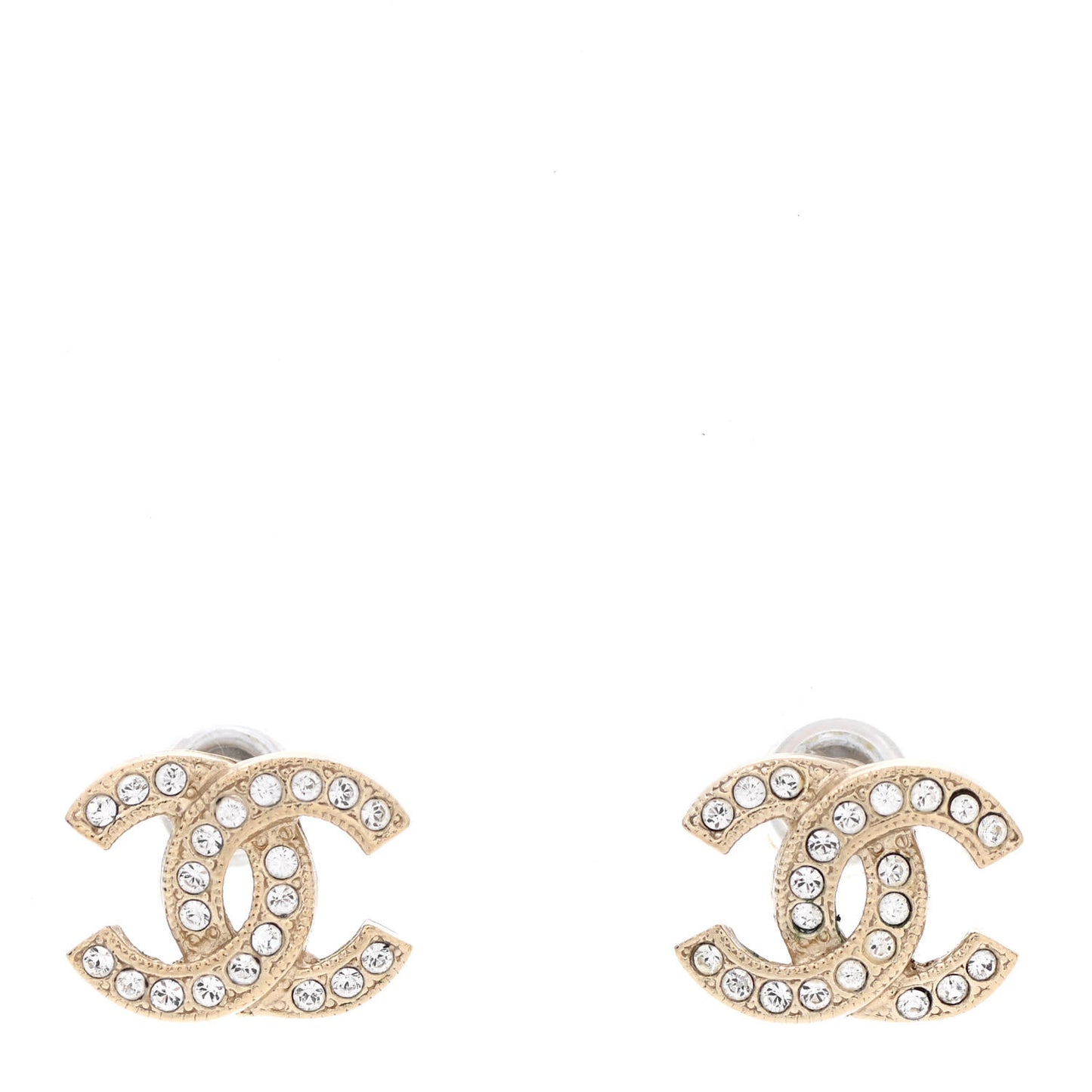 Crystal Mini CC Earrings Gold