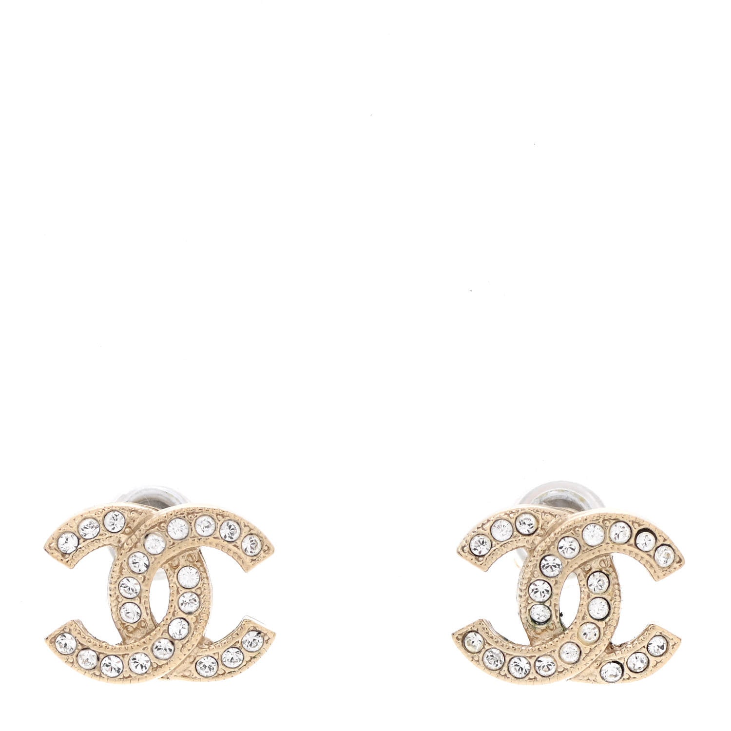 Chanel Crystal Mini CC Earrings Gold 1 of 6