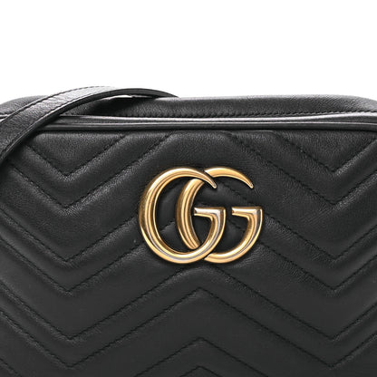 Gucci Calfskin Matelasse Small GG Marmont Chain Shoulder Bag Black 8 of 11