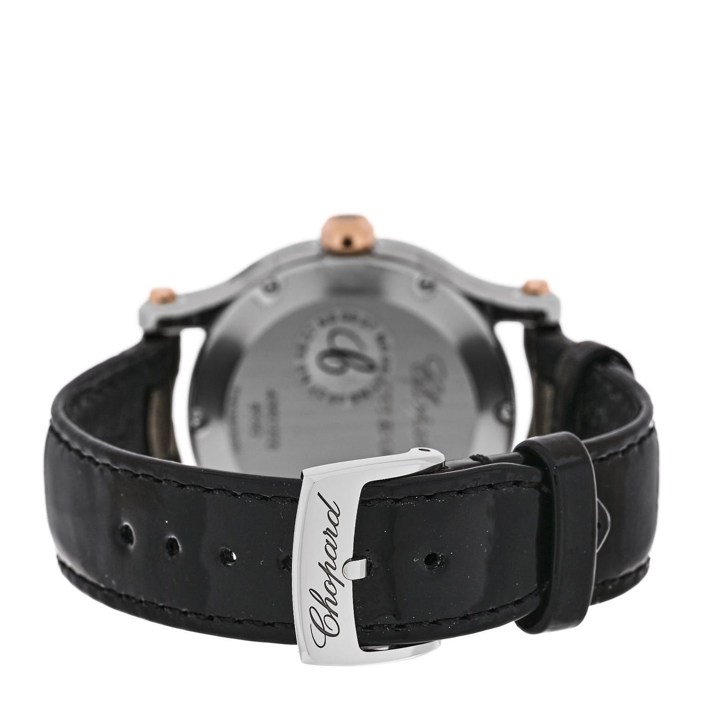 Stainless Steel Alligator 5 Diamond 36mm Happy Sport Quartz Watch Black