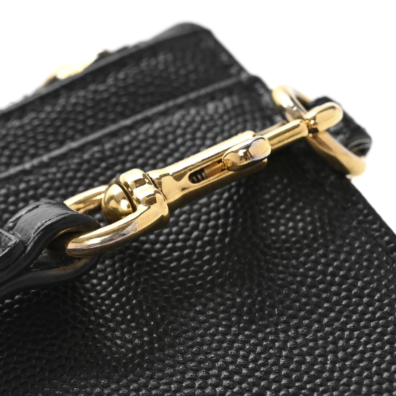 Saint Laurent Grain De Poudre Chevron Monogram Large Bill Pouch Black 9 of 10