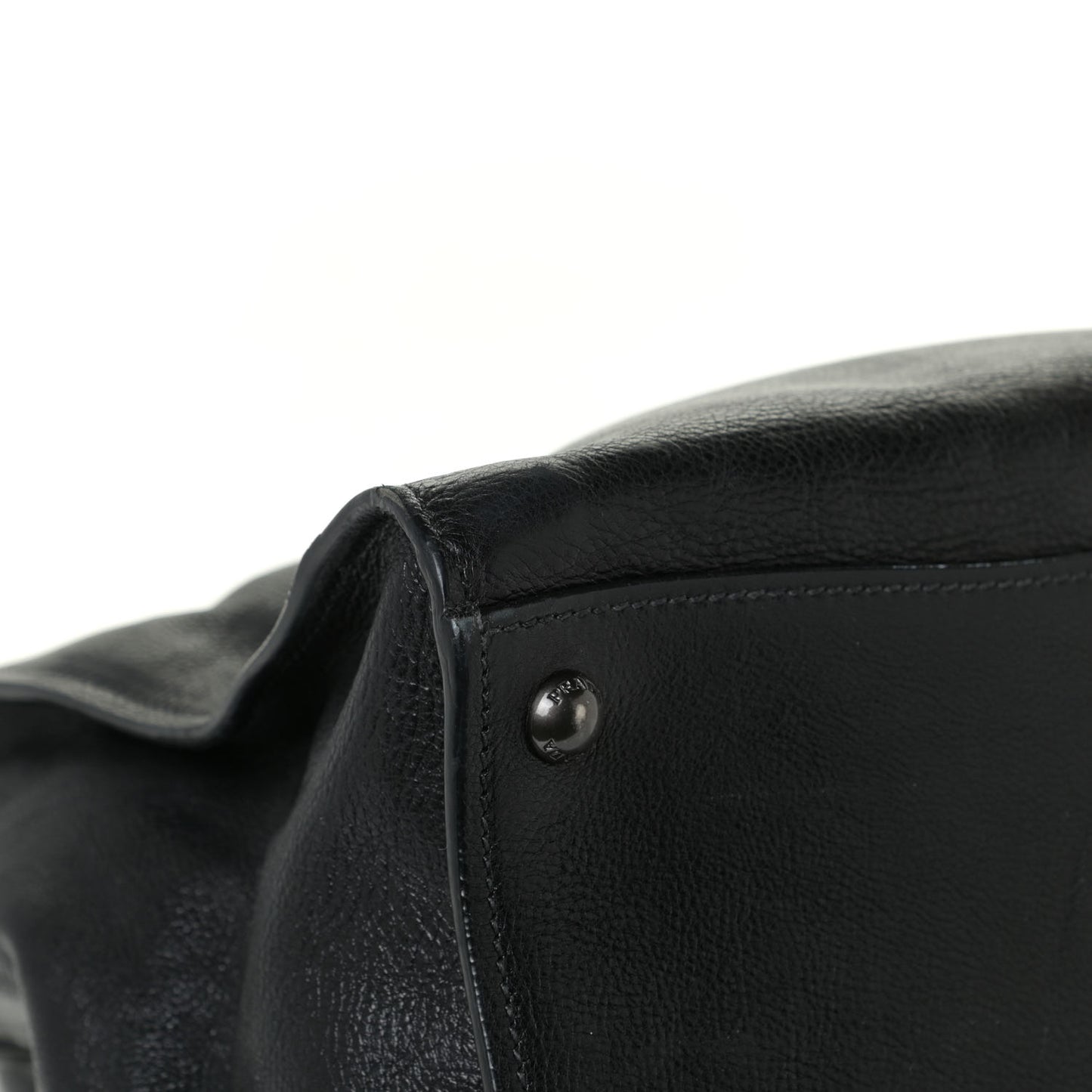 Glace Calf Twin Pocket Tote Black