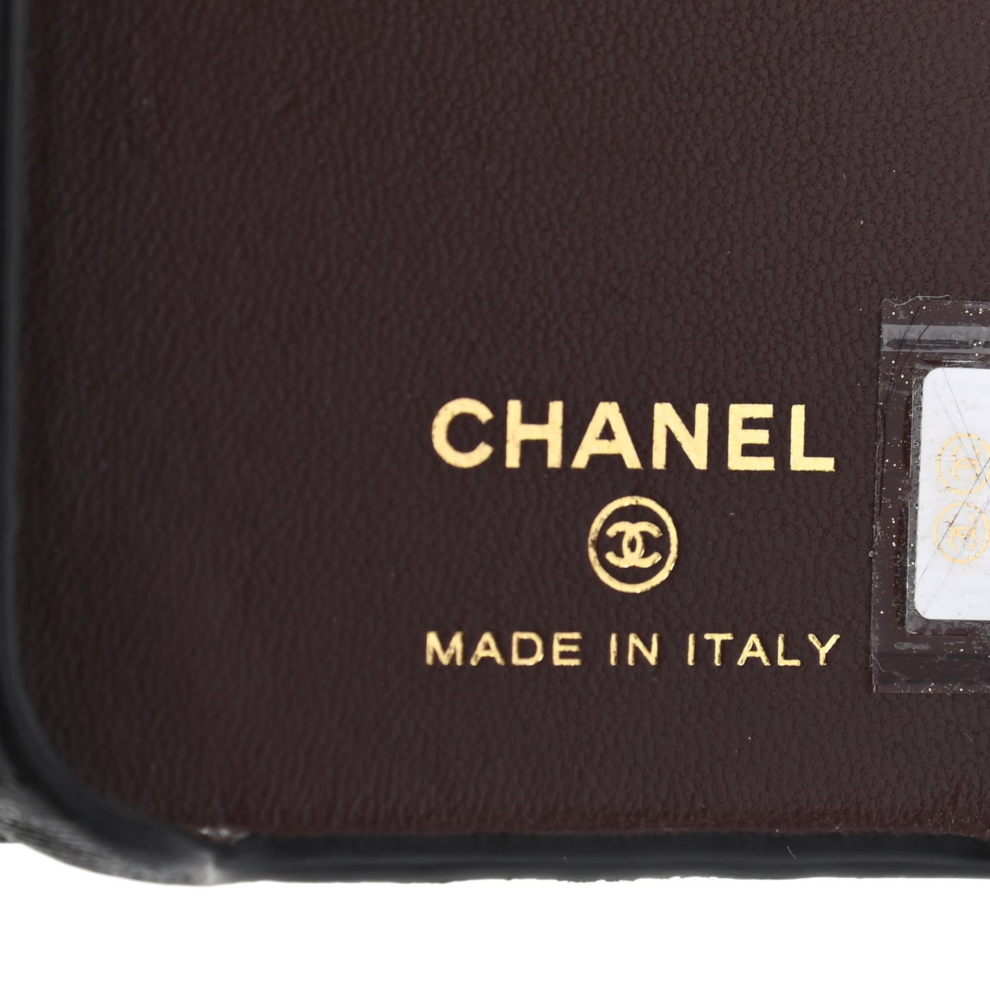 Lambskin Quilted iPhone XII Holder With Chain Black