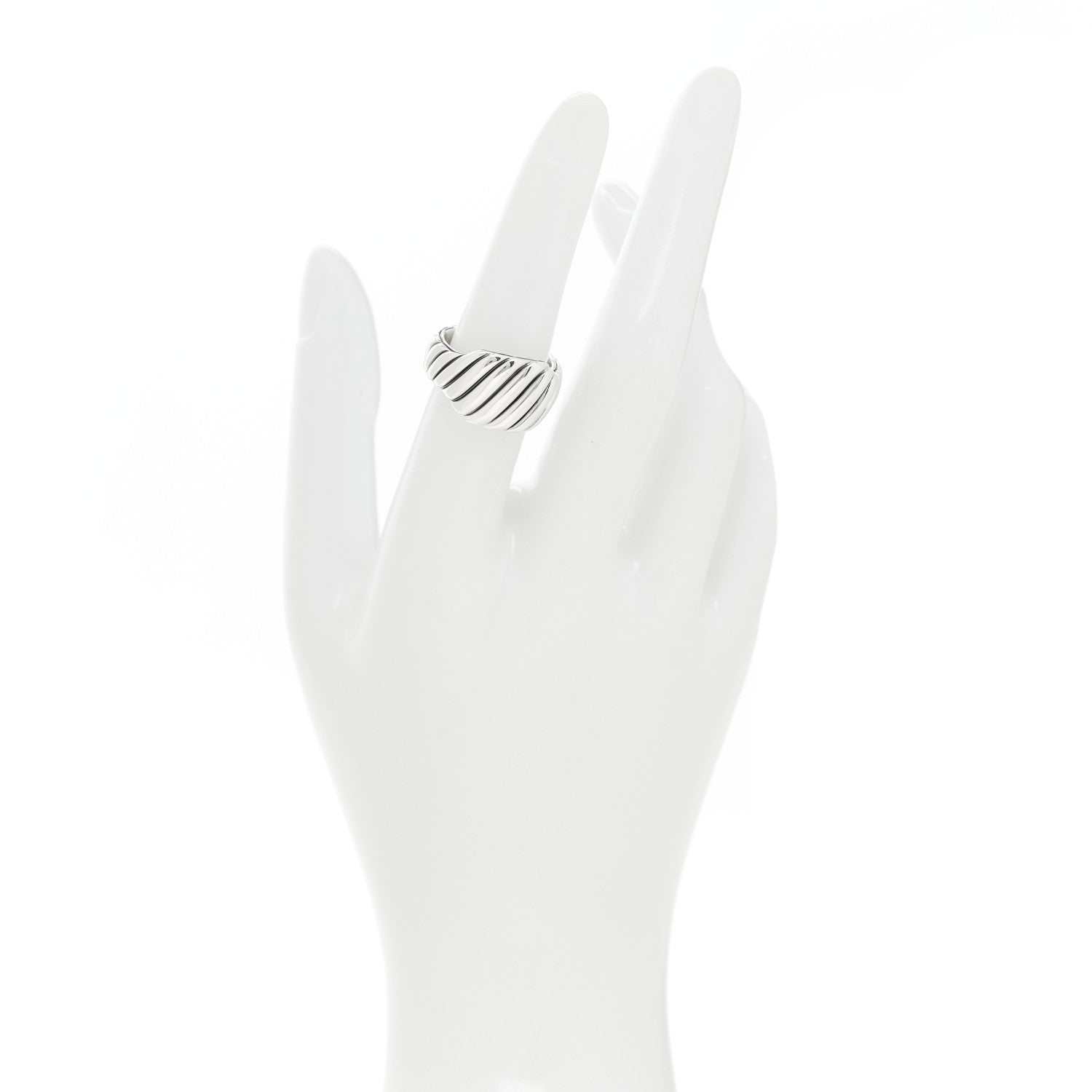 David Yurman Sterling Silver 12.5mm Sculpted Cable Contour Ring 53 6.5 2 of 5