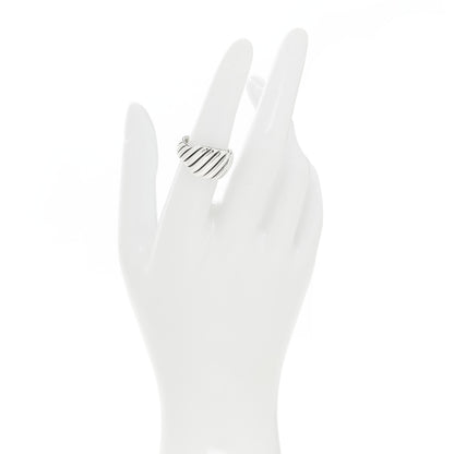 David Yurman Sterling Silver 12.5mm Sculpted Cable Contour Ring 53 6.5 2 of 5