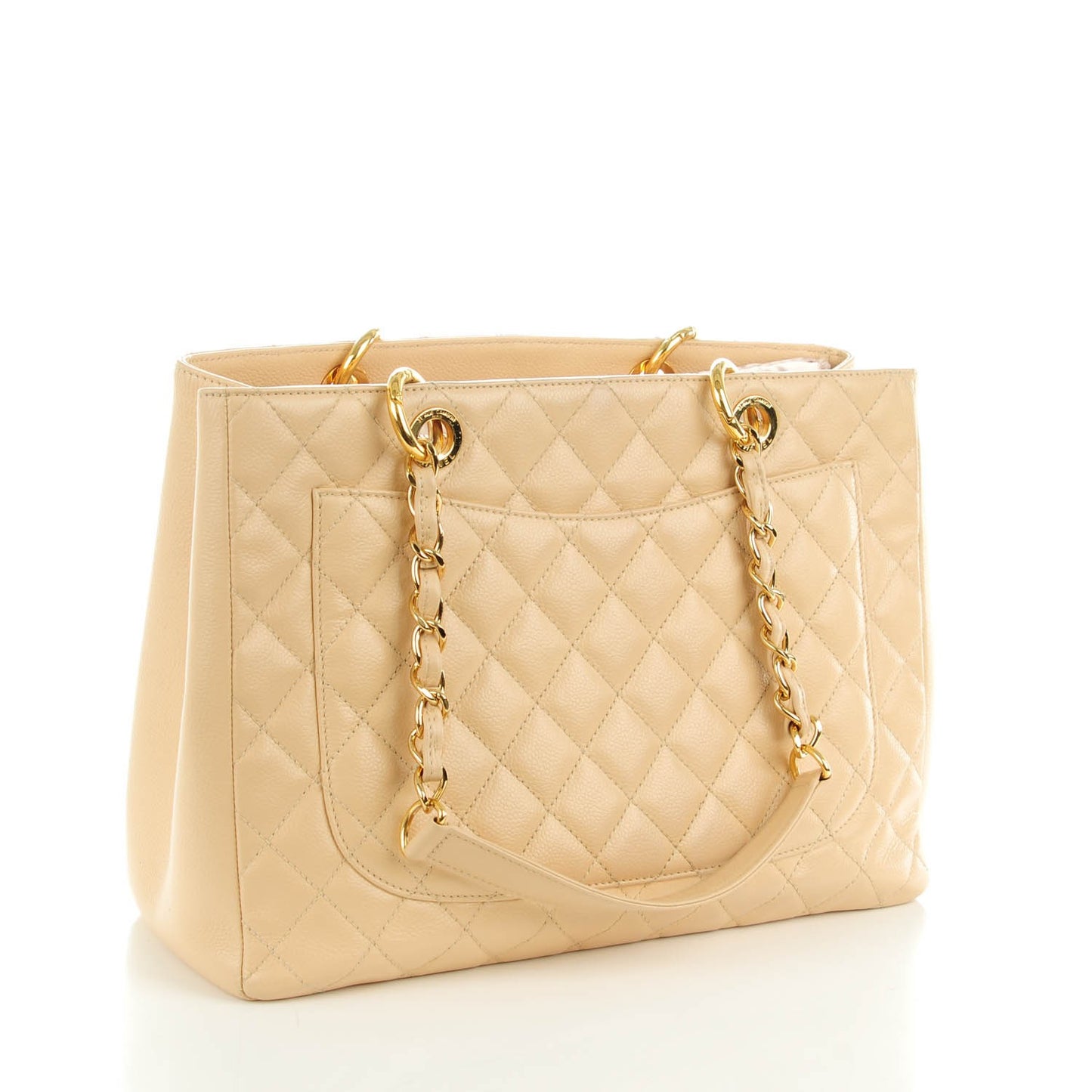 Caviar Quilted Grand Shopping Tote GST Beige Clair