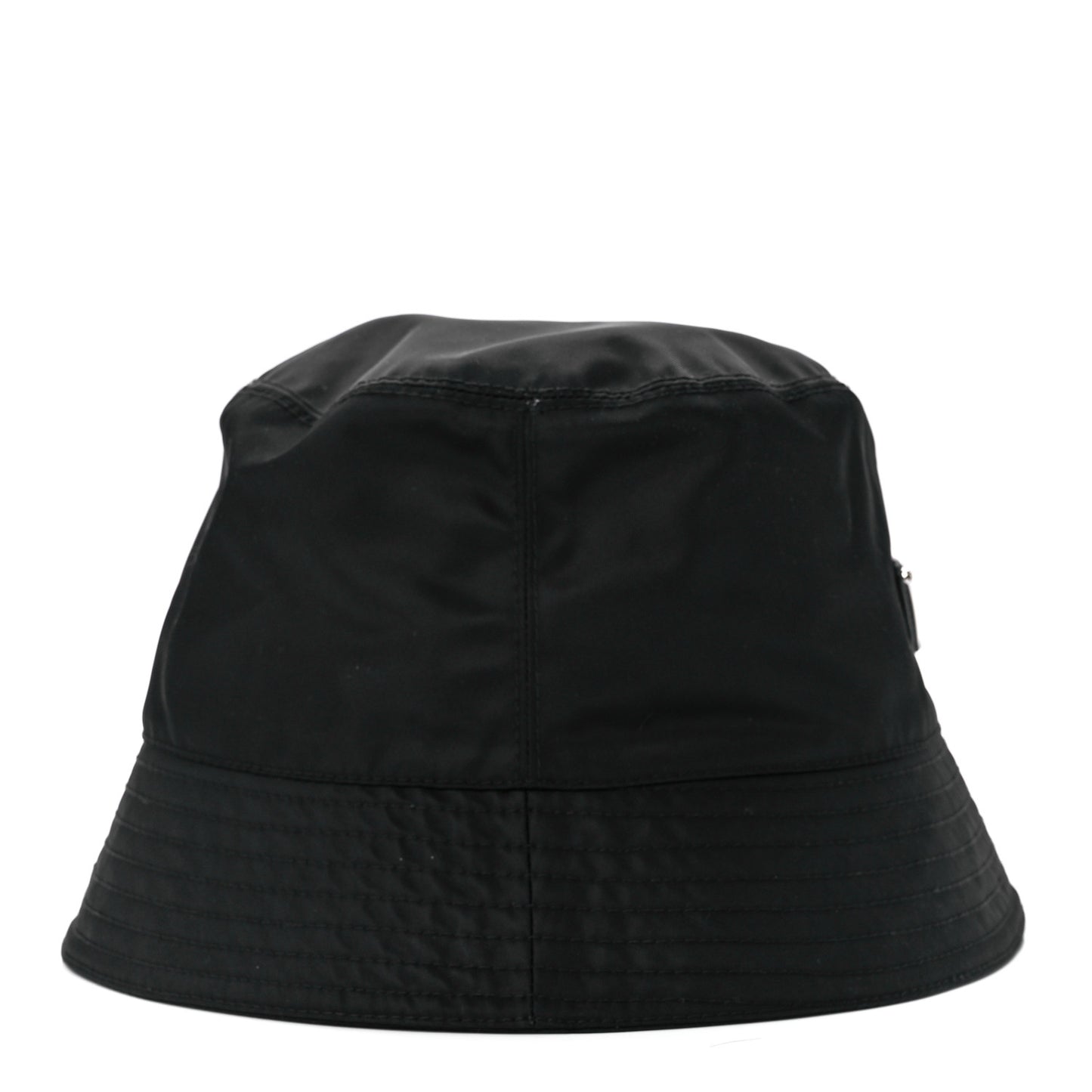 Re-Nylon Metal Triangle Logo Womens Bucket Hat M Black