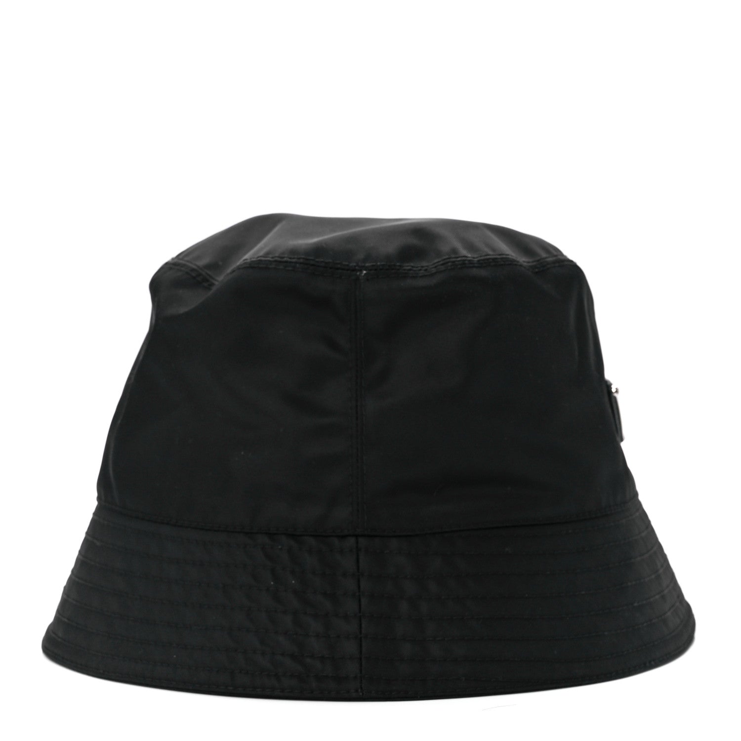 Prada Re-Nylon Metal Triangle Logo Womens Bucket Hat M Black 4 of 8
