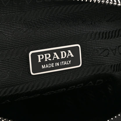 Prada Grace Lux Triangle Logo Embossed Triangle Wristlet Pouch Black 6 of 10