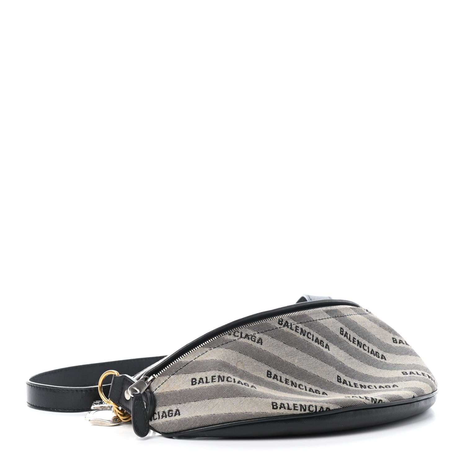 Balenciaga Canvas Jacquard Diagonal Allover Logo XS Souvenir Belt Bag Gris 3 of 4