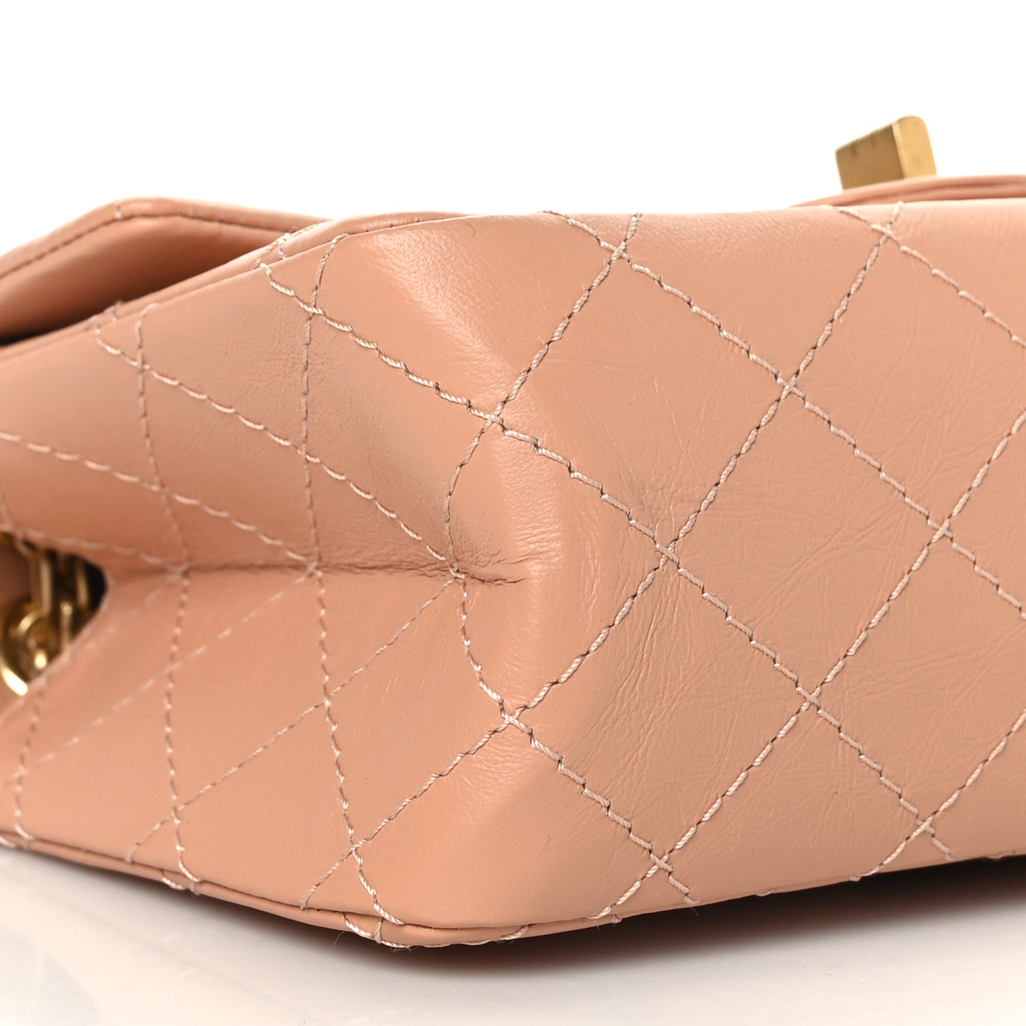 Aged Calfskin Quilted 2.55 Reissue Mini Flap Beige