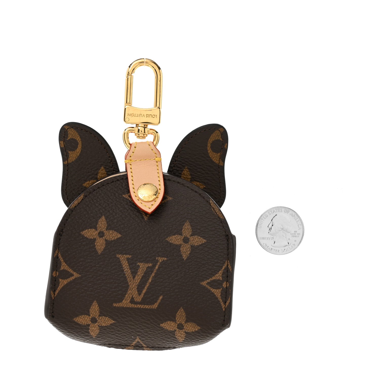 Louis Vuitton Monogram Frenchie Dog Bag Charm Key Holder Black 2 of 8