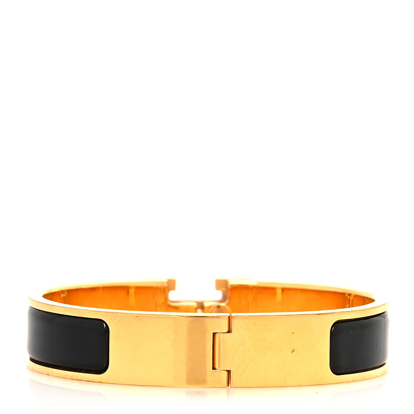 Enamel Narrow Clic Clac H Bracelet PM Black