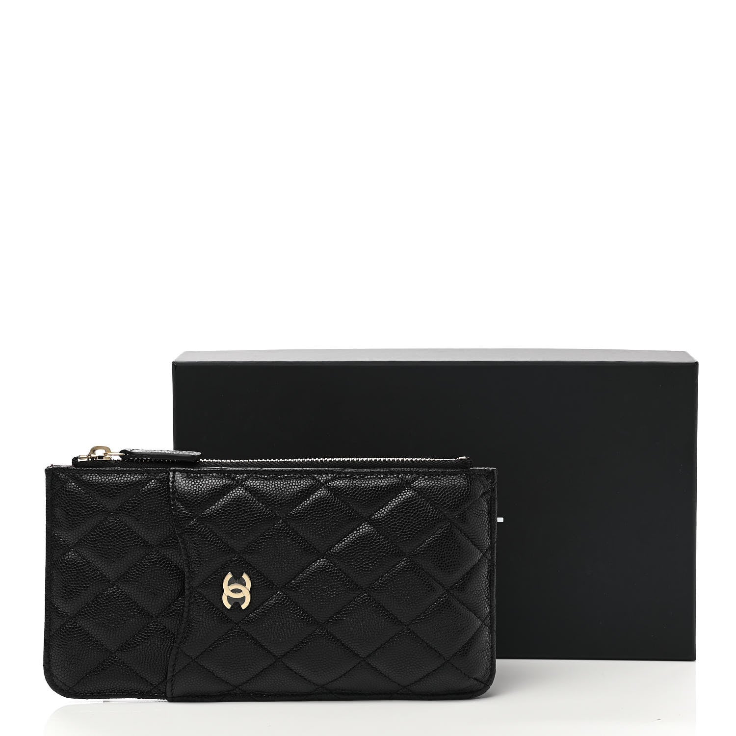 Chanel Caviar Quilted Classic Flat Wallet Pouch Black 8 of 8