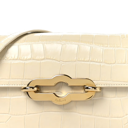 Mulberry Shiny Calfskin Crocodile Print East West Pimlico Satchel Eggshell 8 of 10