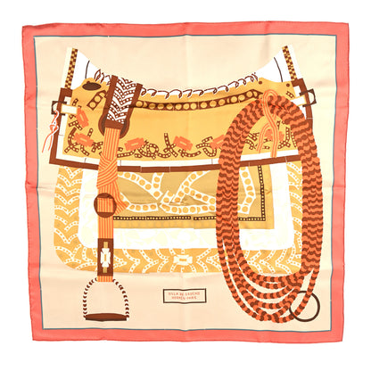 Hermes Silk Silla De Gaucho Scarf 90 Rose Poudre Beige 1 of 3