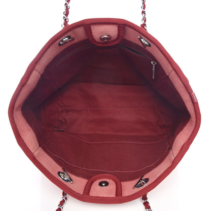 Chanel Canvas Small Deauville Tote Red 5 of 12