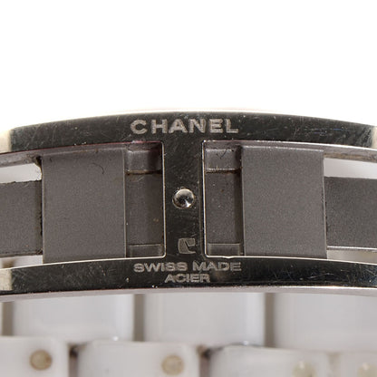Chanel Stainless Steel Ceramic Diamond 33mm J12 Quartz Watch White 5 of 6