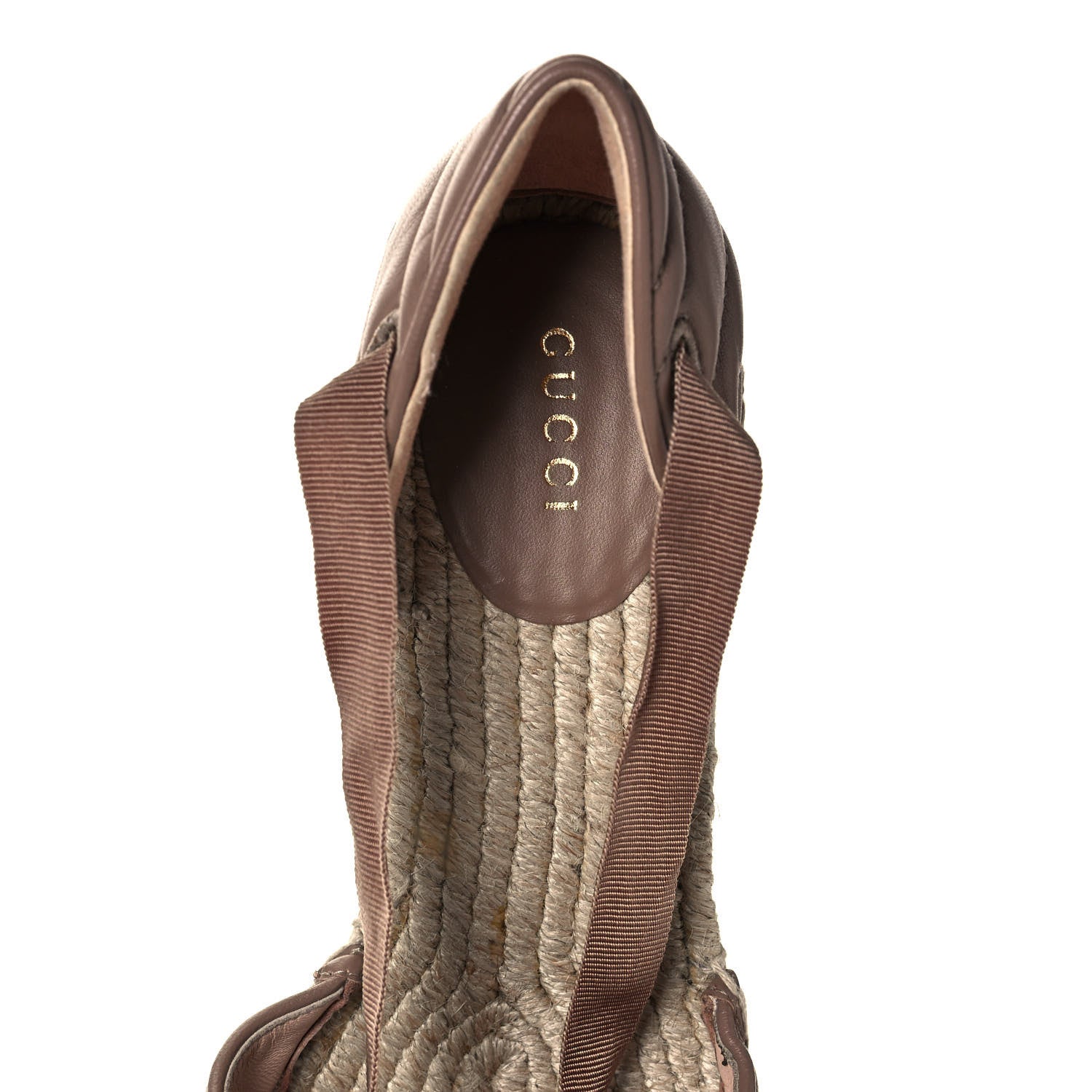 Gucci Nappa Matelasse GG Marmont Ankle Wrap Platform 35/120mm Espadrille Wedges 40 Porcelain Rose 7 of 8