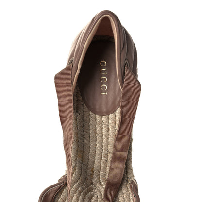 Gucci Nappa Matelasse GG Marmont Ankle Wrap Platform 35/120mm Espadrille Wedges 40 Porcelain Rose 7 of 8