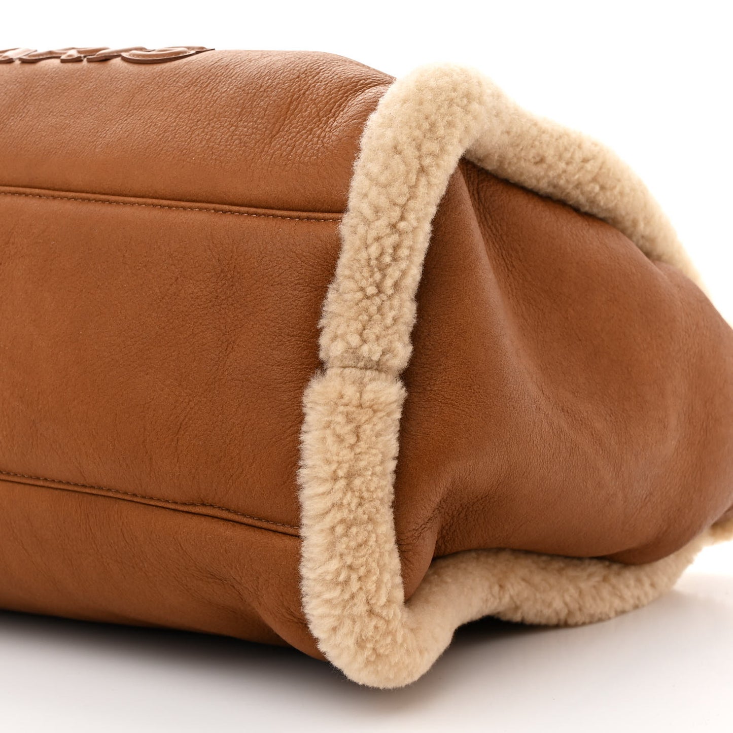 Lambskin Shearling Medium Deauville Tote Brown