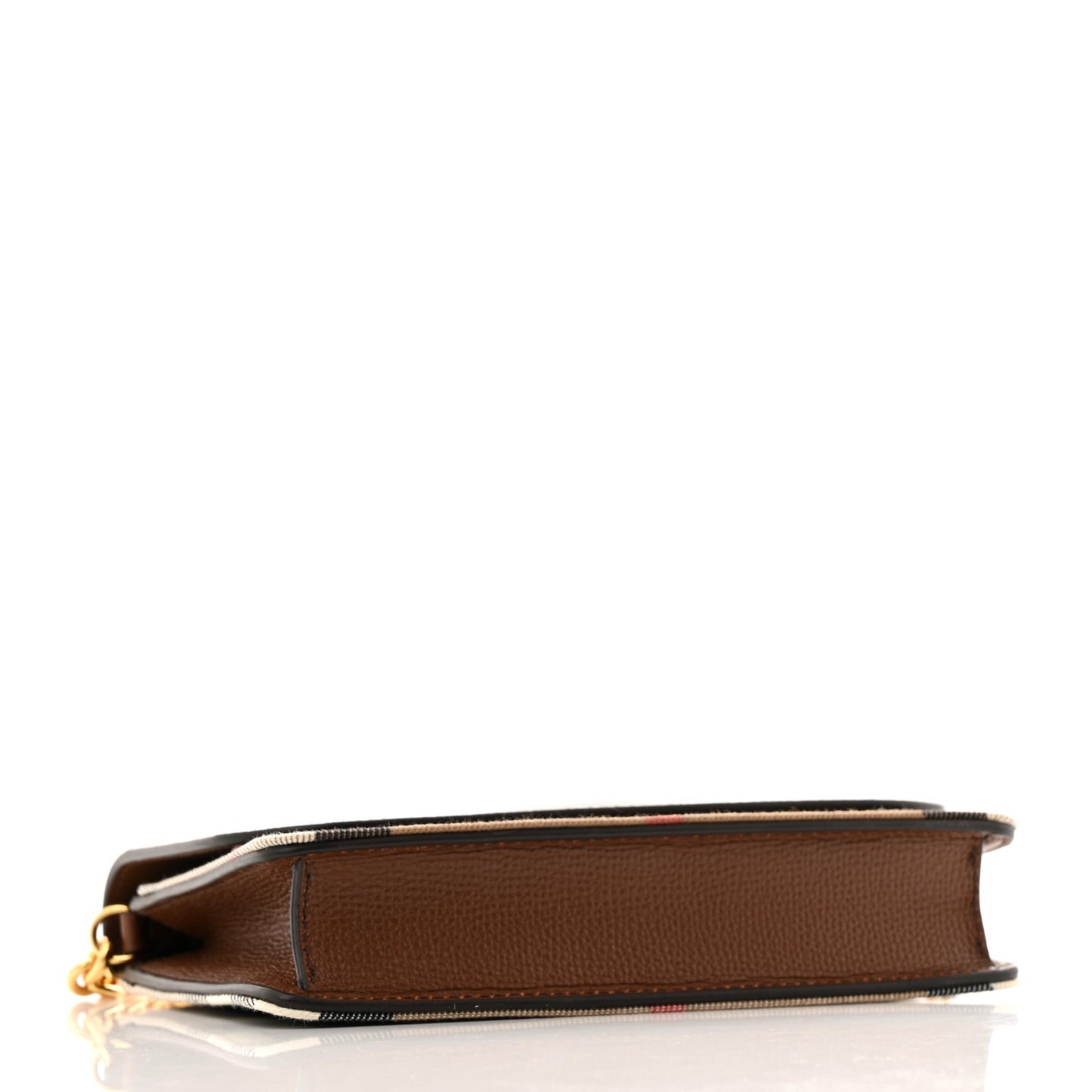 Grained Calfskin House Check Tartan Mix Hampshire Wallet On Chain Tan