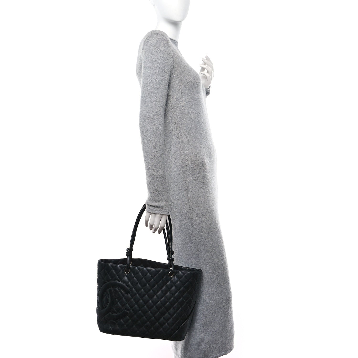 Chanel Calfskin Quilted Large Cambon Tote Black 2 of 12