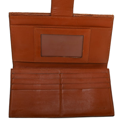 Fendi Calfskin Lizard Embossed Continental Wallet Cuoio 5 of 10