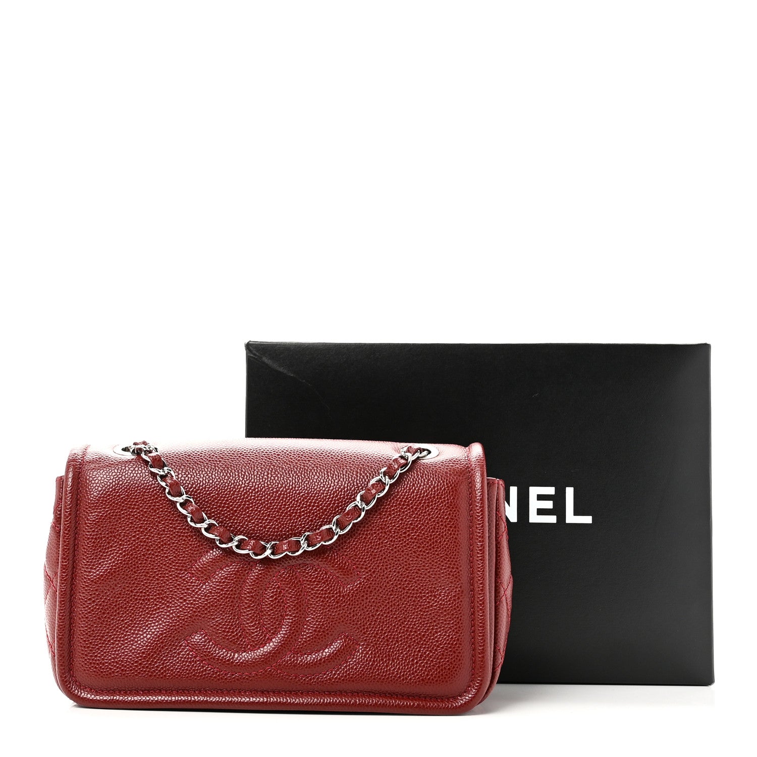 Chanel Caviar Medium Timeless CC Flap Dark Red 11 of 11