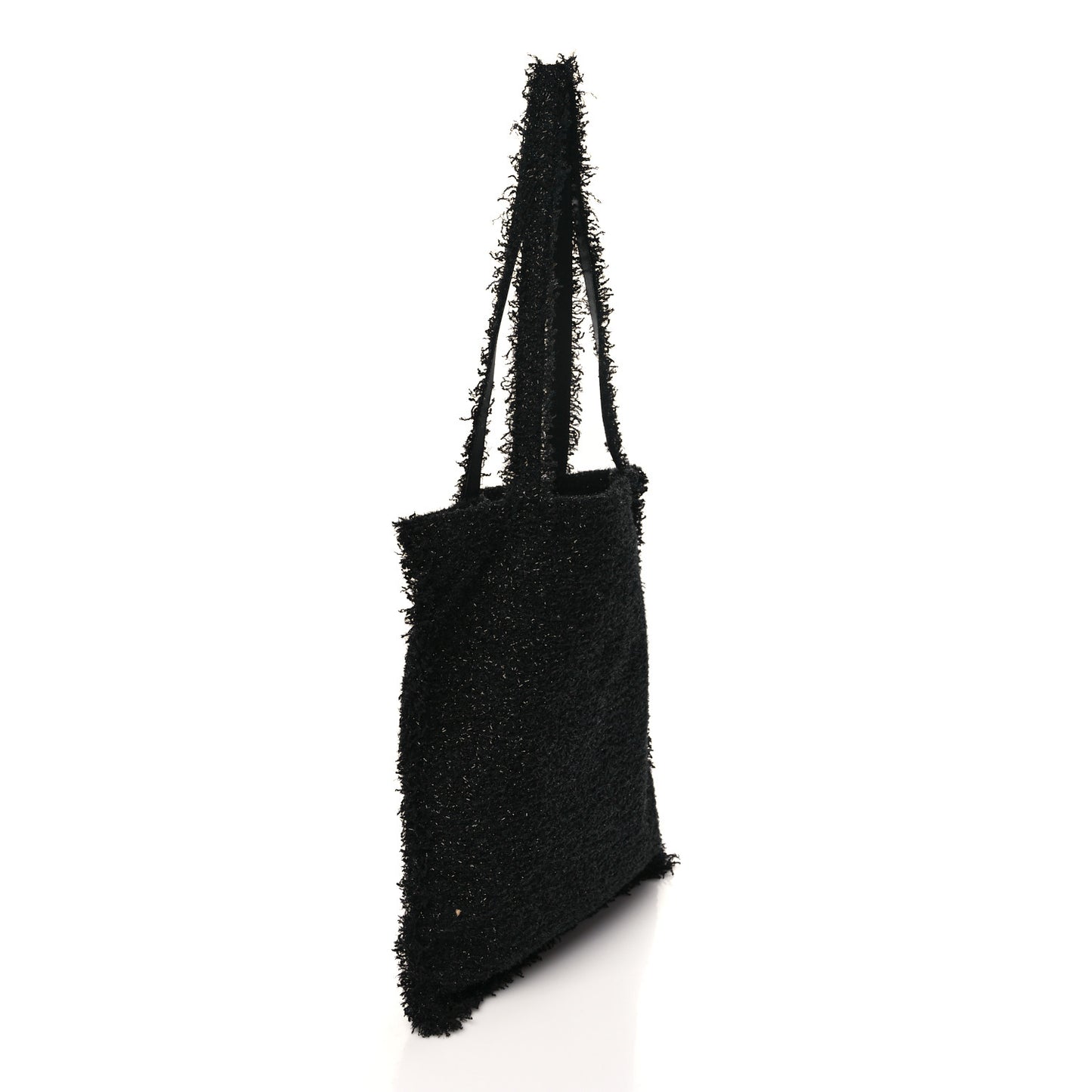 Tweed Resin Strass Large Robot Shopping Bag Black