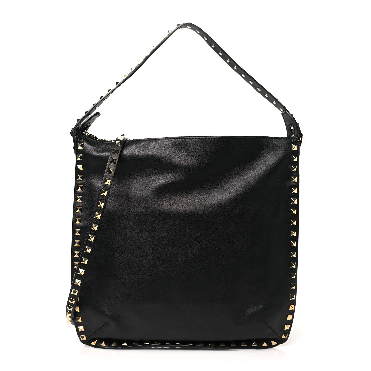 Valentino Garavani Vitello Small Rockstud Hobo Black 1 of 10
