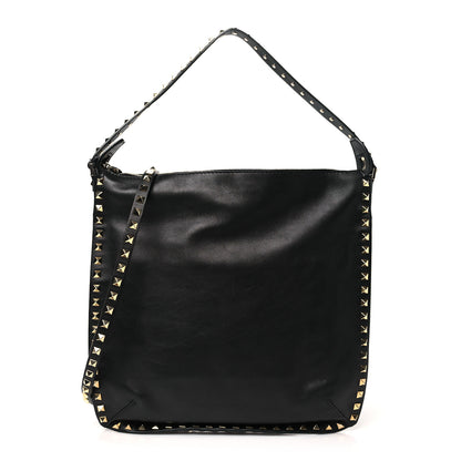 Valentino Garavani Vitello Small Rockstud Hobo Black 1 of 10
