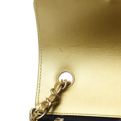 Chanel Metallic Calfskin Crocodile Embossed Cocodile Rectangular Mini Flap Gold 7 of 11