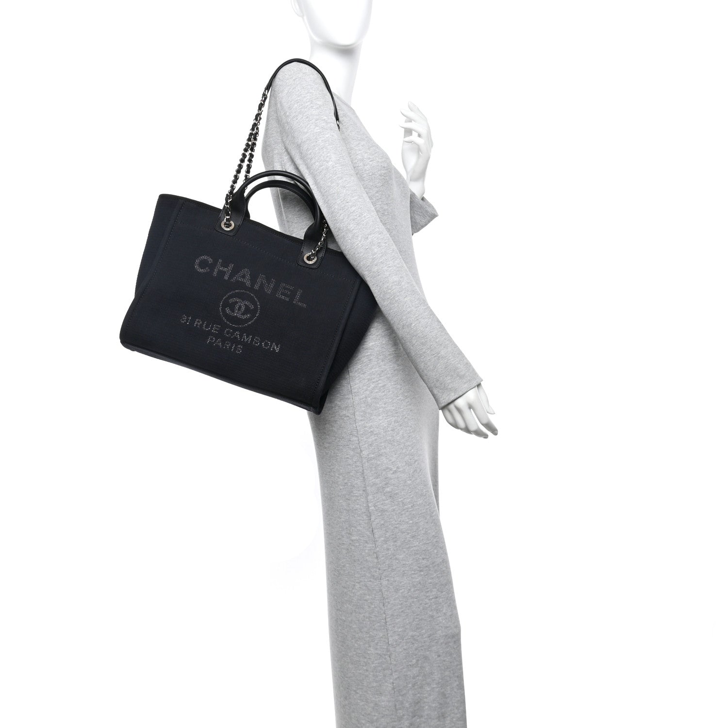Chanel Mixed Fibers Small Deauville Tote Black 2 of 12