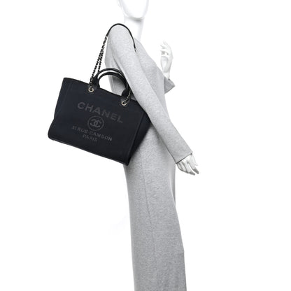 Chanel Mixed Fibers Small Deauville Tote Black 2 of 12