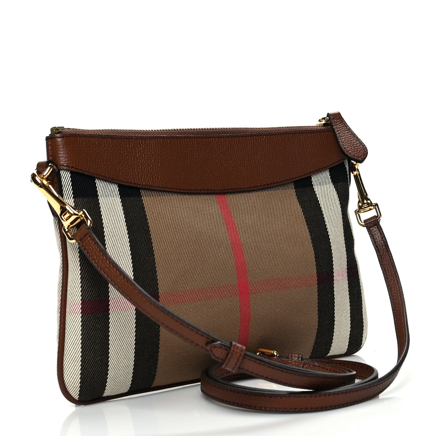 House Check Derby Peyton Crossbody Clutch Bag Tan