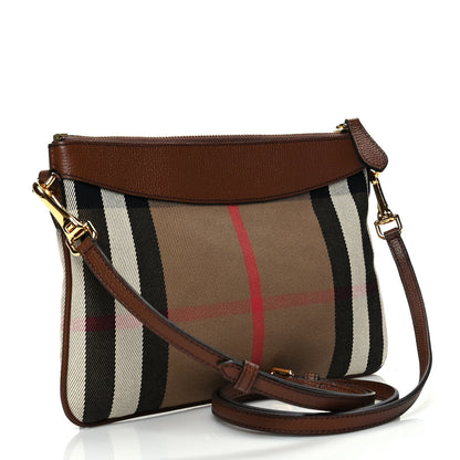 Burberry House Check Derby Peyton Crossbody Clutch Bag Tan 3 of 9