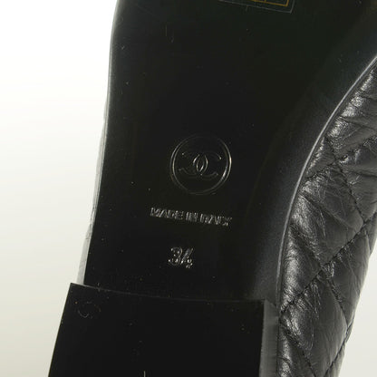 Chanel Aged Calfskin Quilted Cap Toe Ballerina Flats 34 Black 13 of 14