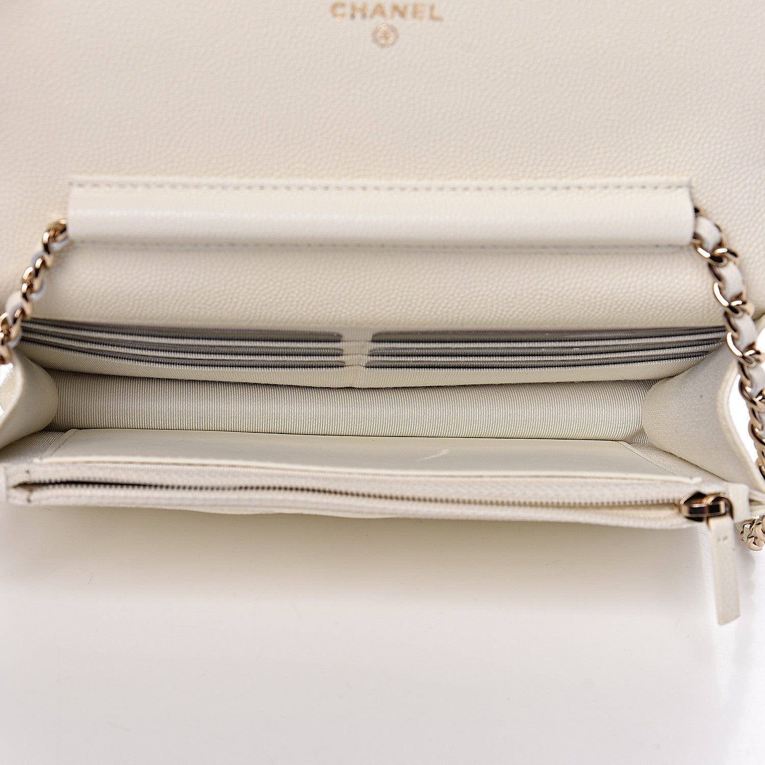 Chanel Caviar Quilted Wallet On Chain WOC White 5 of 12